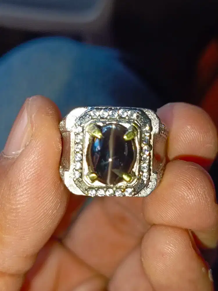 Cincin batu cat eye sillimanite+memo