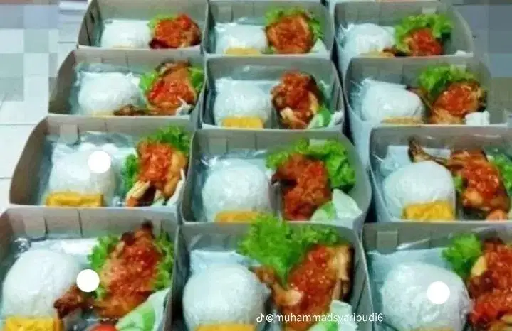 Paket nasi kotak untuk acara hajatan