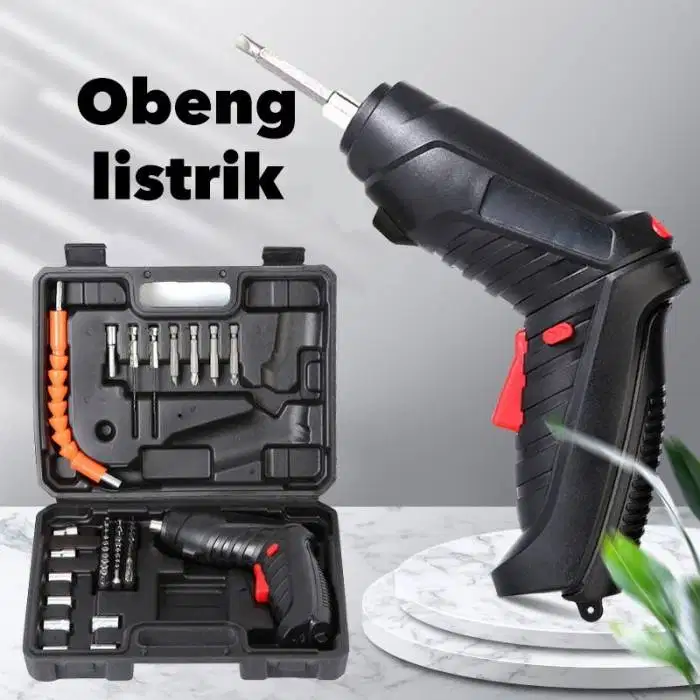 Mesin Obeng Listrik Bor Cordless Tools Screwdriver Set Koper 47 pcs