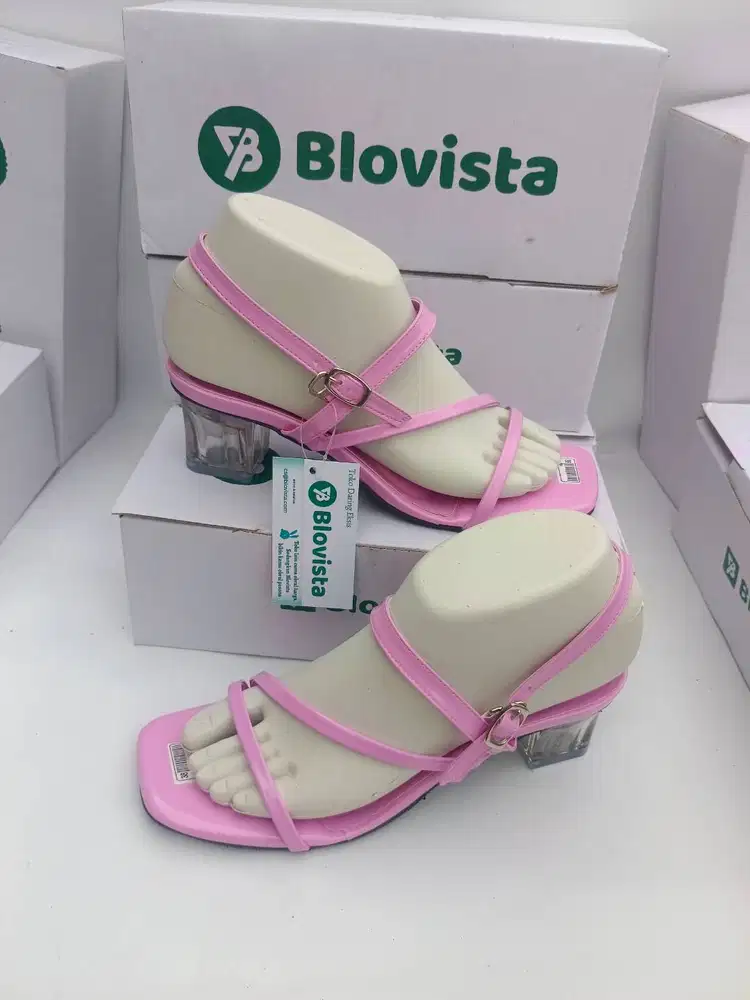 Blovista High Heel Sandals Feminine Pink | Full Glass Style (5cm)