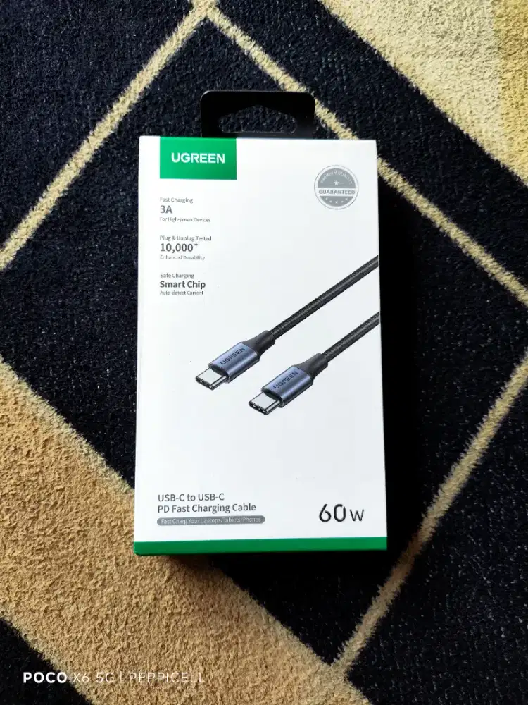 Kabel Charger USB C to C Ugreen Nylon Black