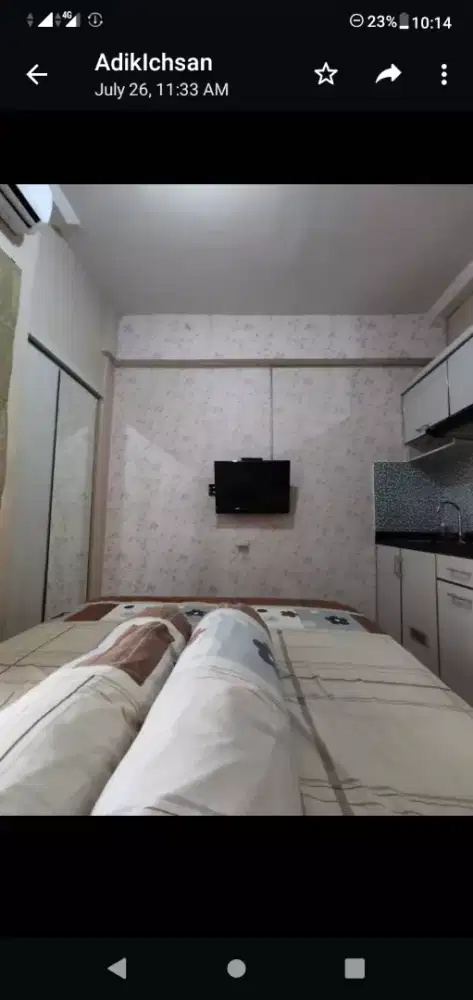 Disewakan studio apartemen Green Pramuka full furnished tower Nerine