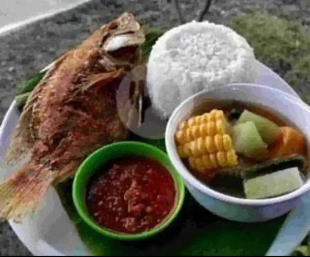 Sayur asem ikan + nasi