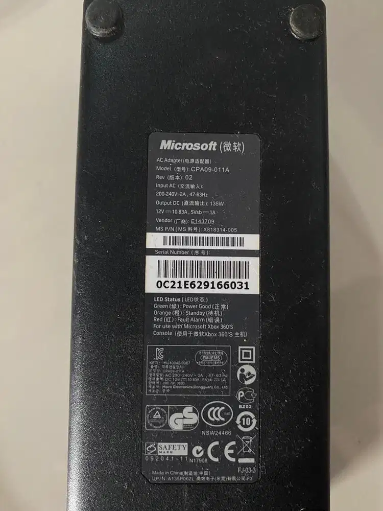 Charger Xbox 360 Adaptor Xbox 360 Bekas