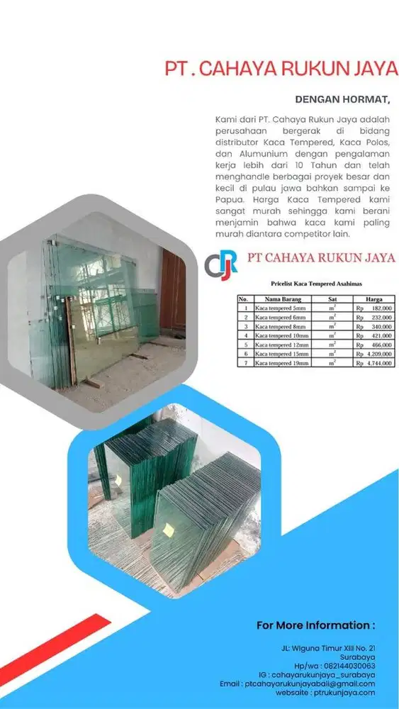Jual Kaca Tempered Asahimas