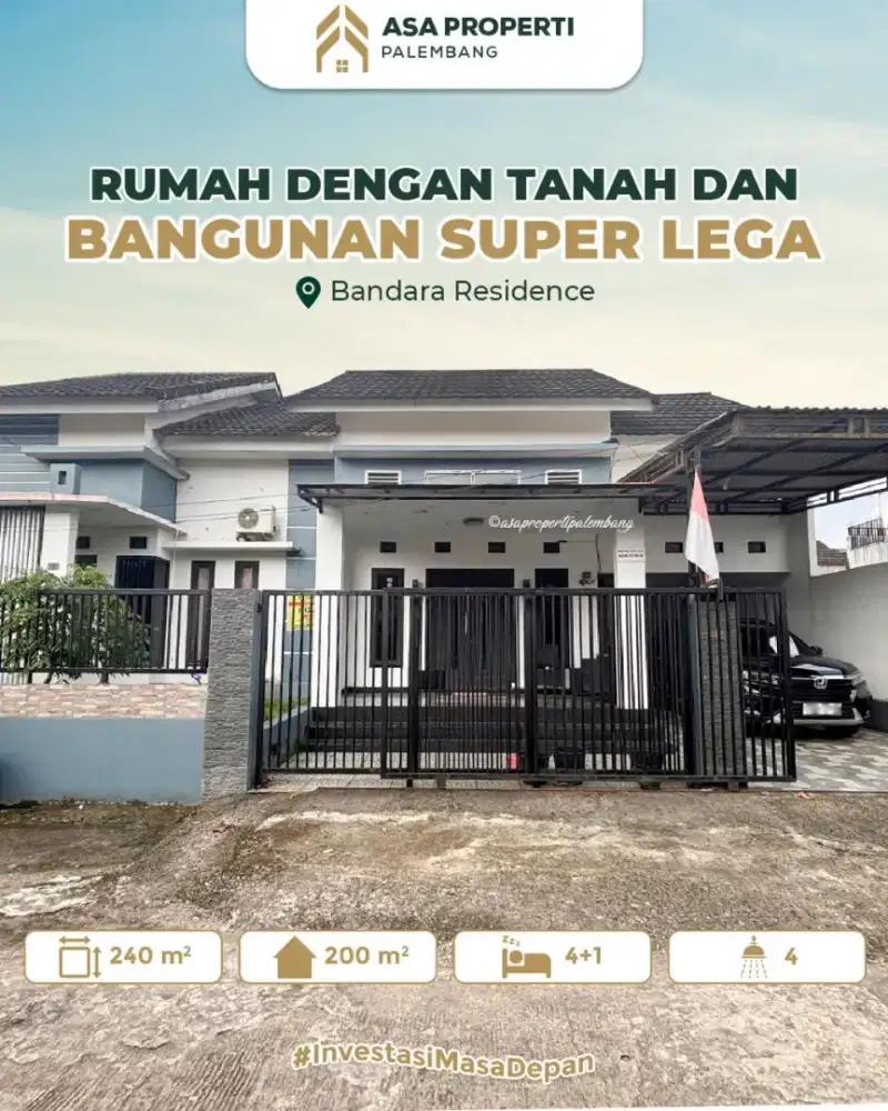 DIJUAL RUMAH DENGAN TANAH DAN BANGUNAN SUPER LEGA