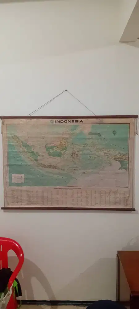 Peta Dinding Antik 1974 Pembina, Uk.125 x 90 cm, 26 Provinsi, Pejaten