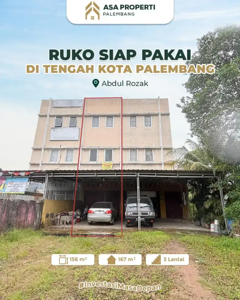 DIJUAL RUKO SIAP PAKAI TENGAH KOTA PALEMBANG