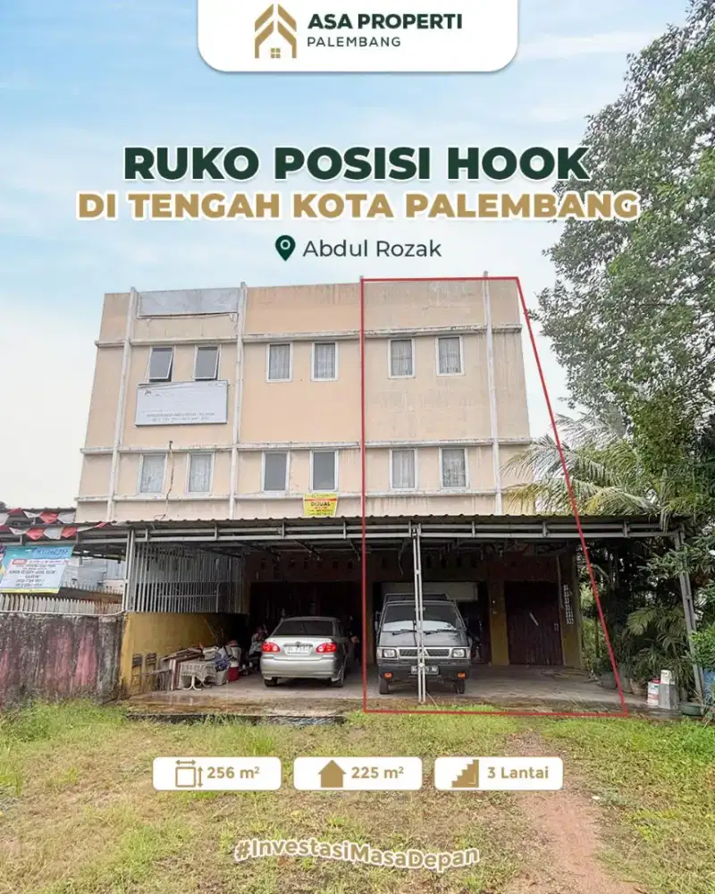 DIJUAL RUKO POSISI HOOK TENGAH KOTA PALEMBANG