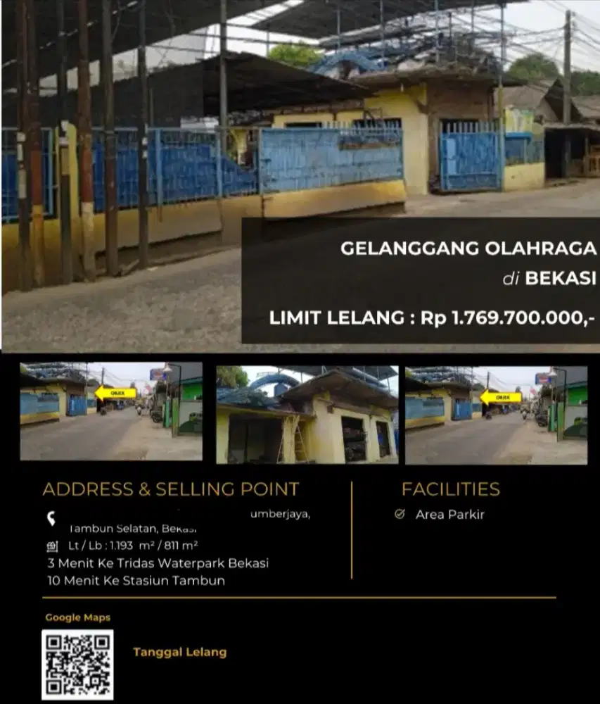 Dijual Rumah Olahraga Tambun Selatan Bekasi