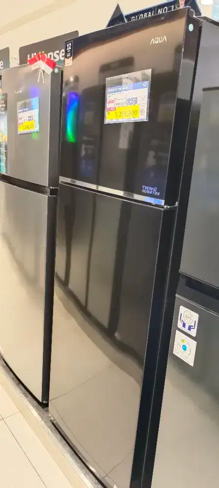 (NEW) KULKAS AQUA 2 PINTU 380L INVERTER (KREDIT TANPA DP)