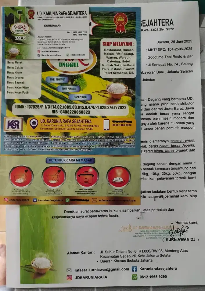 Beras Sentra Ramos Premium 5 kg Pulen, Putih , bersih dll