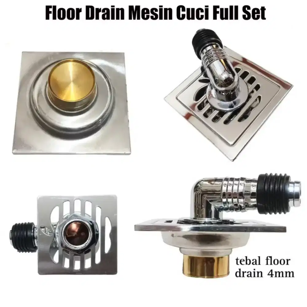 Set Floor Drain Stainless Mesin Cuci