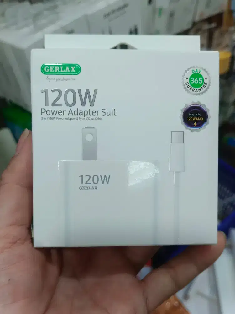 Jual set Traver charger baru handphone Usb to C(120watt)Supervooc real