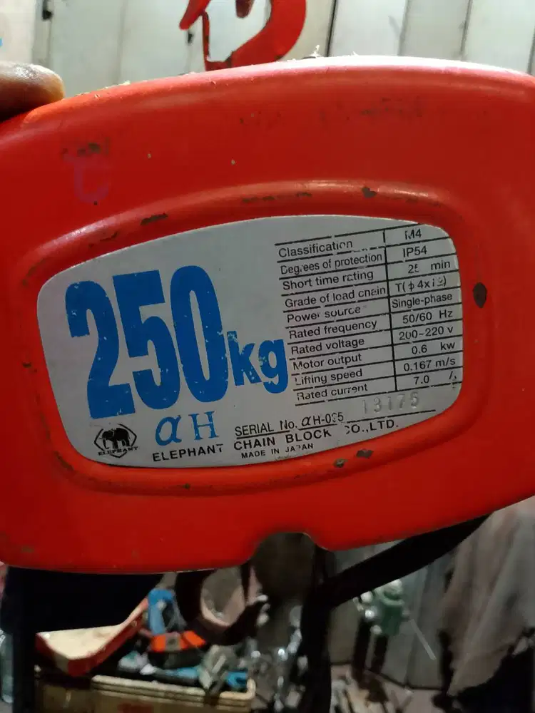 electric hoist chain elephant 250 kg