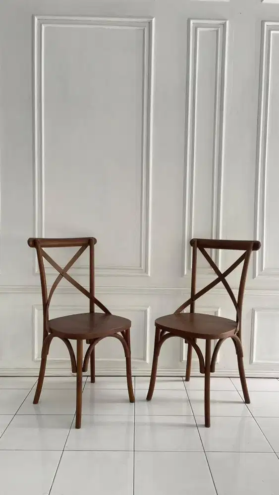 Kursi silang kayu jati asli jepara untuk santai rumah / kafe