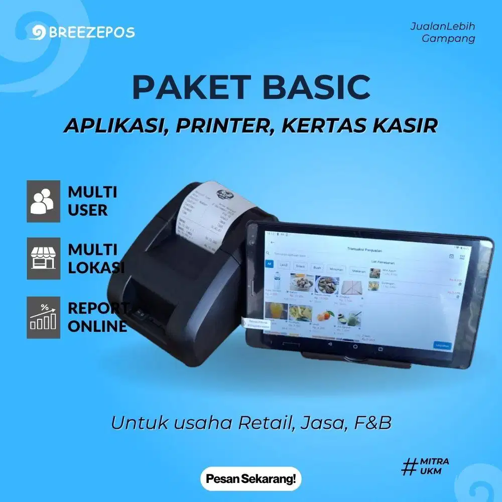 Paket Aplikasi kasir & Printer kasir bluetooth
