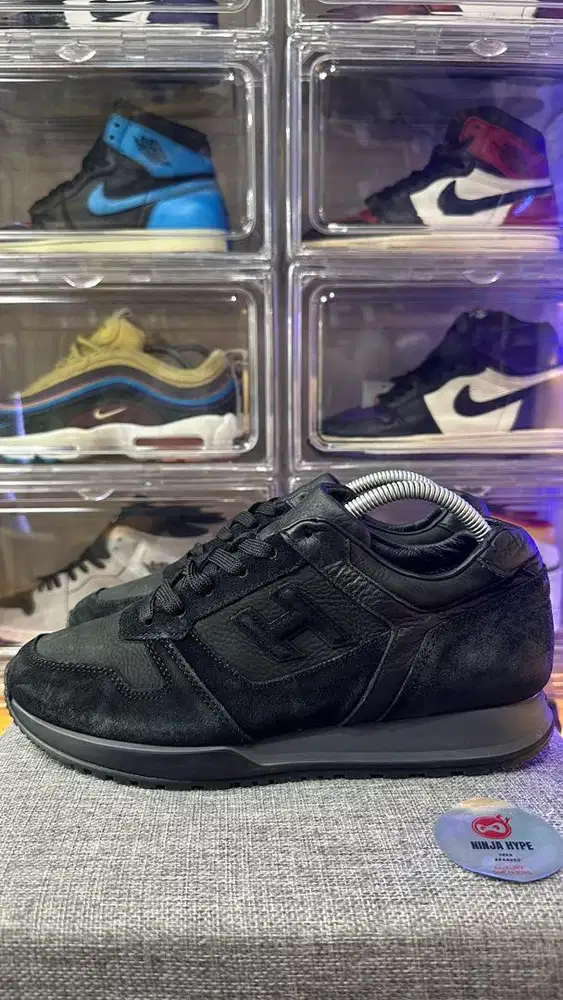 HOGAN H321 TRIPLE BLACK SUEDE SNEAKER