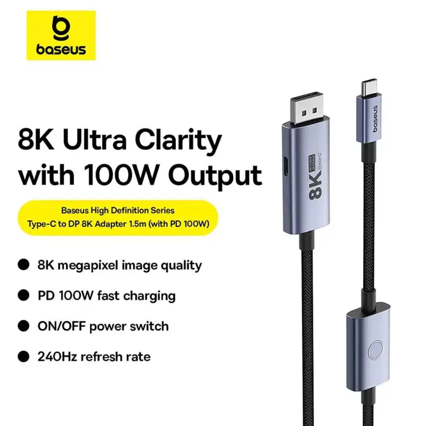 BASEUS CABLE DP 8K HIGH DEFINITION SERIES TYPE C TO DP 8K ADAPTER