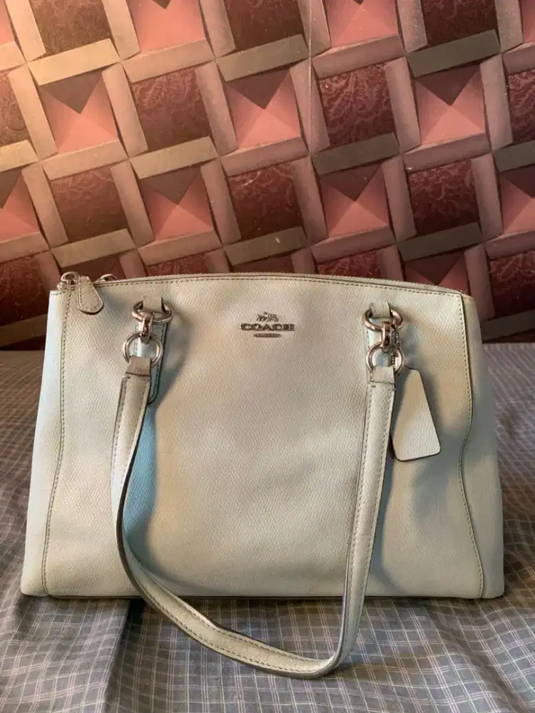 Coach Tote Leather Light Blue – Preloved Kondisi Bagus + Tali Panjang