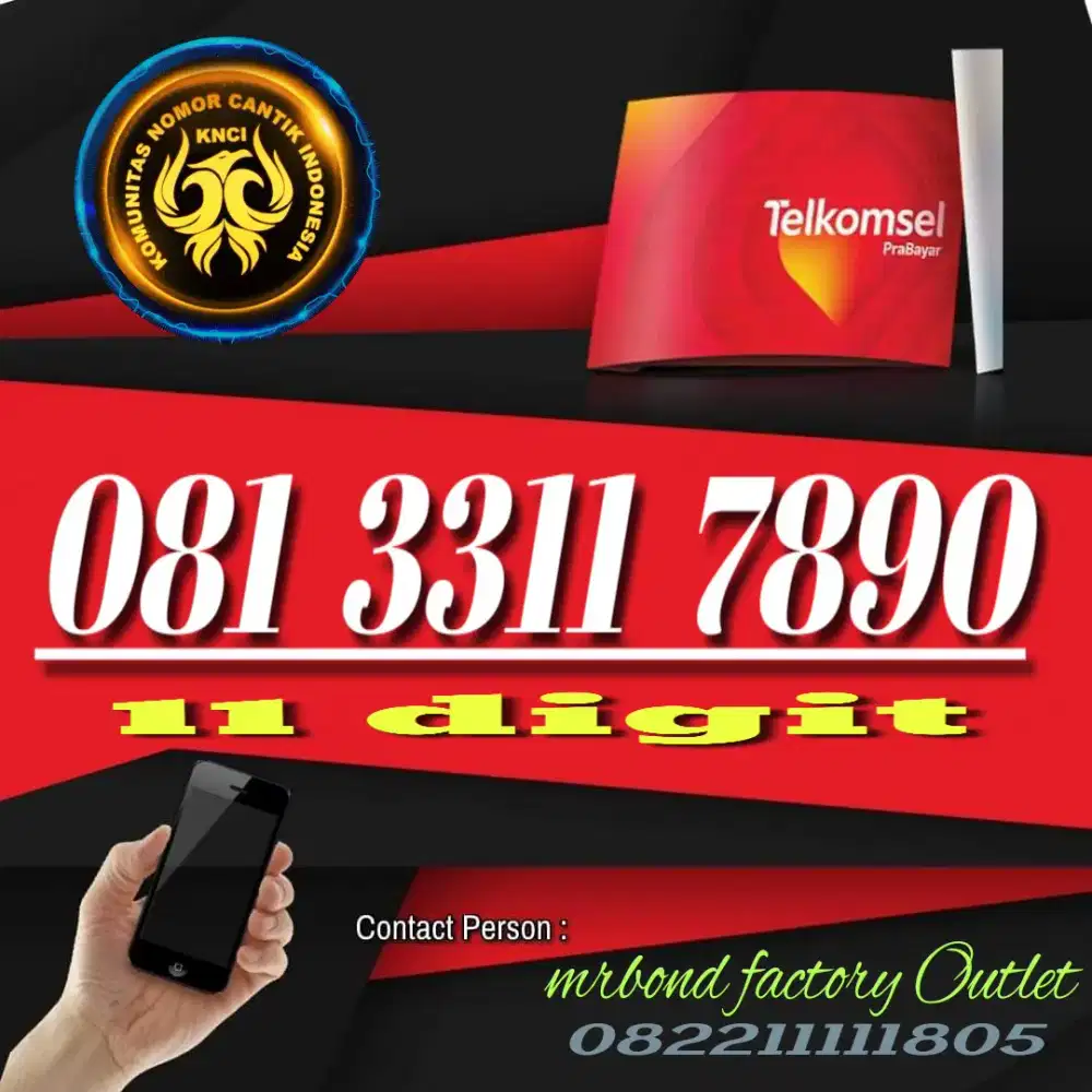 Nomor cantik simpati 11 digit seri naik 7890