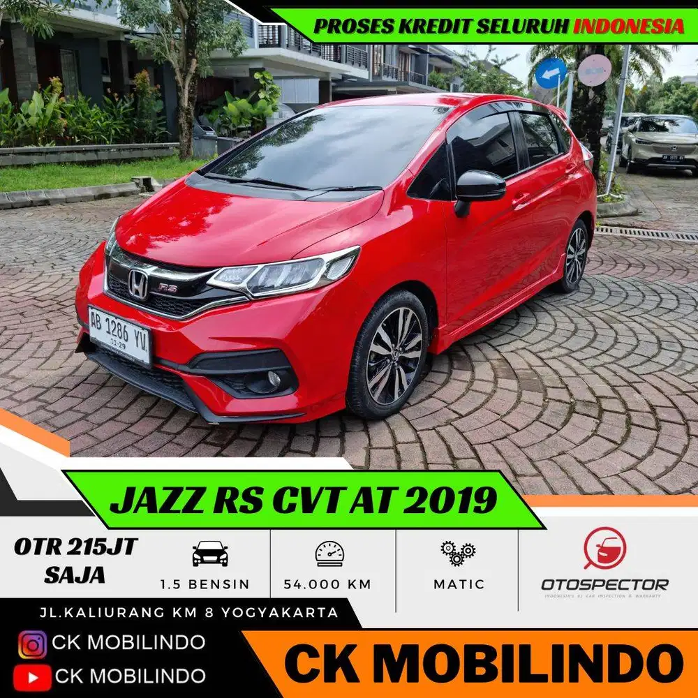 (Km54rb) All New Jazz RS CVT Matic 2019 Plat AB ISTIMEWA Bisa Kredit