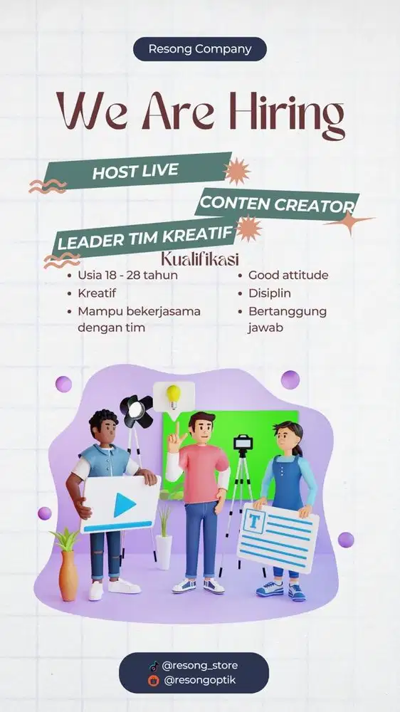 Loker Host dan Conten Creator (Tim Media)