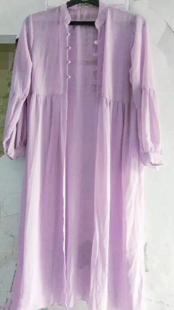 Baju Tunik Luaran Panjang Warna Ungu