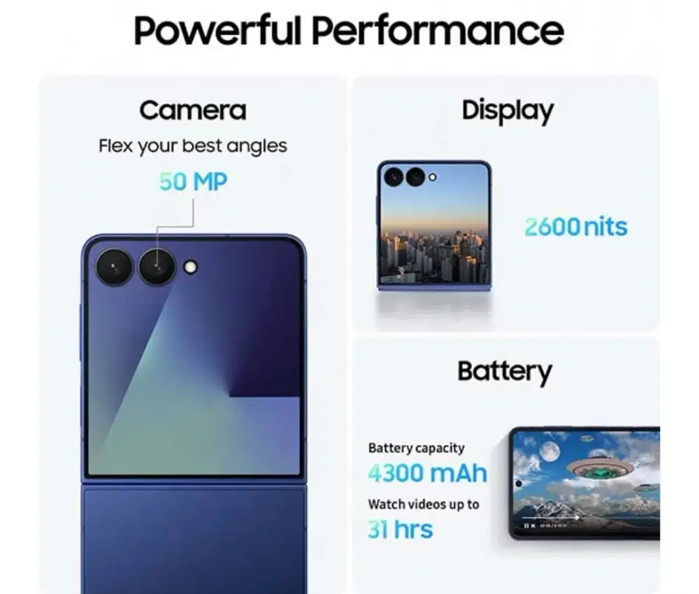 Samsung Galaxy Zflip7 256GB free fit3 dan adapter 25watt atau casing