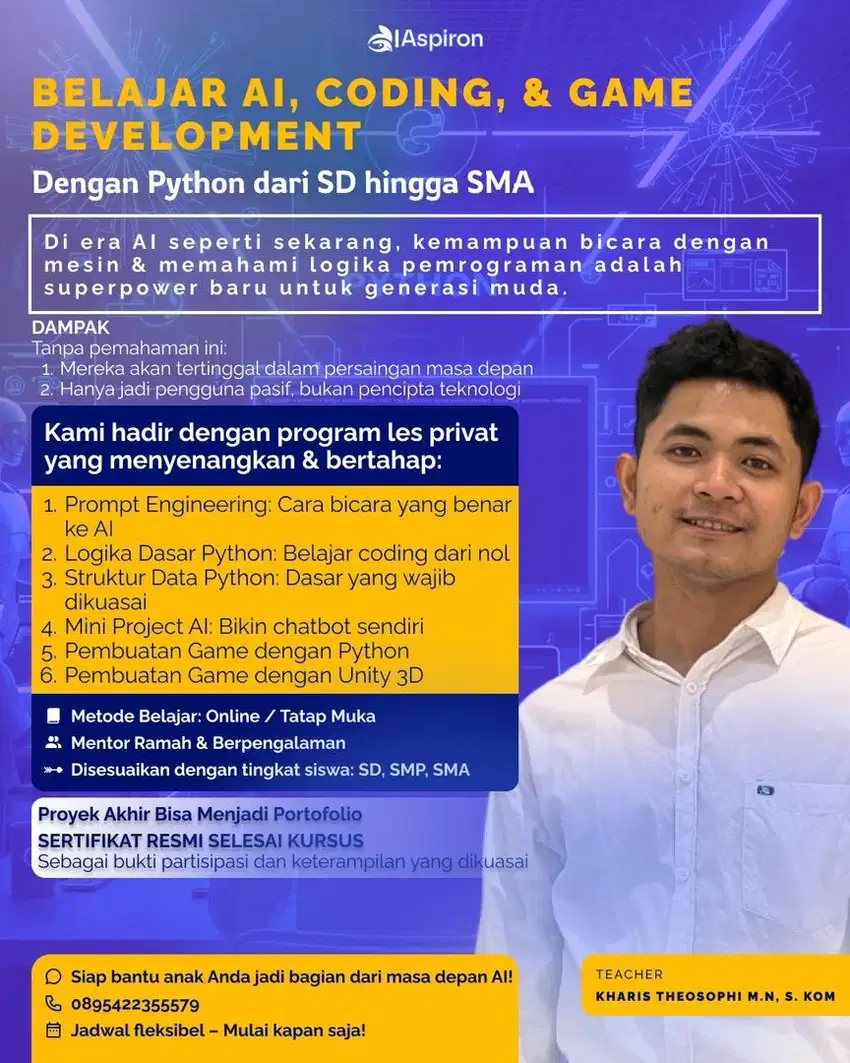 Belajar AI, Coding, & Game Development dari SD hingga SMA!