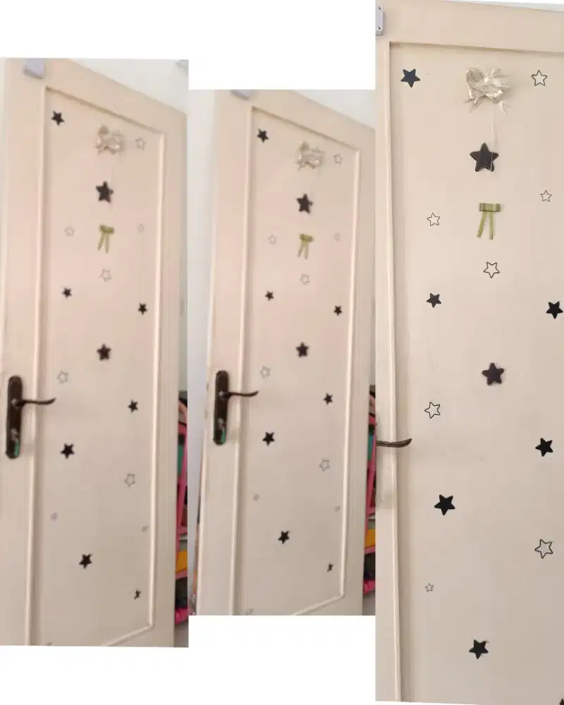 3 unit daun pintu kayu putih estetik glossy take all