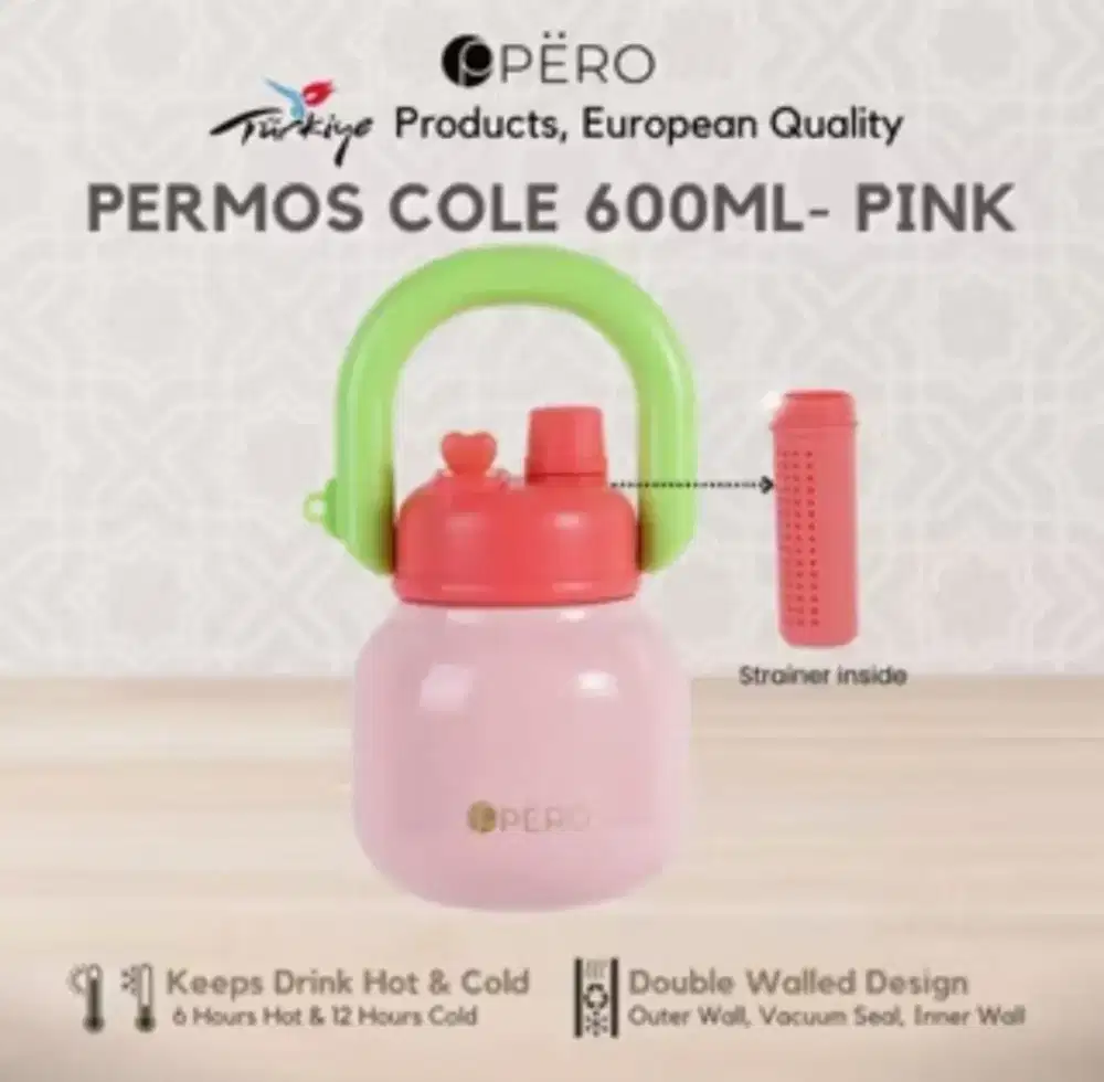 PERO Termos Tumbler Permos Cole Anti Tumpah Tahan Panas Dingin 600ml