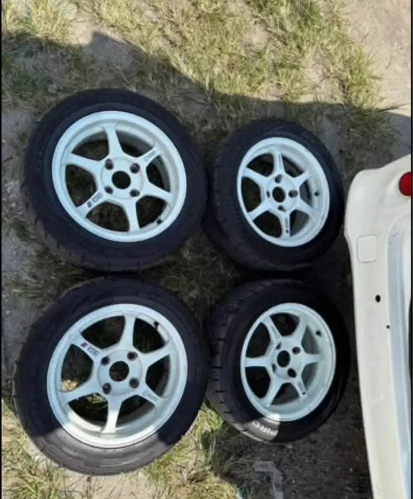 Dijual velg SSR type C 4x114,3 single pcd + ban sx2 195/55 ring 15