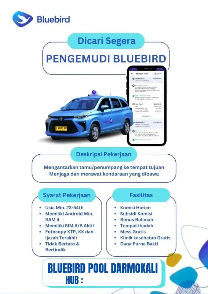 Lowongan Pengemudi Taksi Bluebird