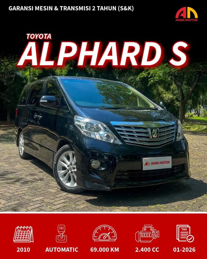 (KM 69rb) Toyota Alphard S A/T 2010 2.4 Hitam Not G
