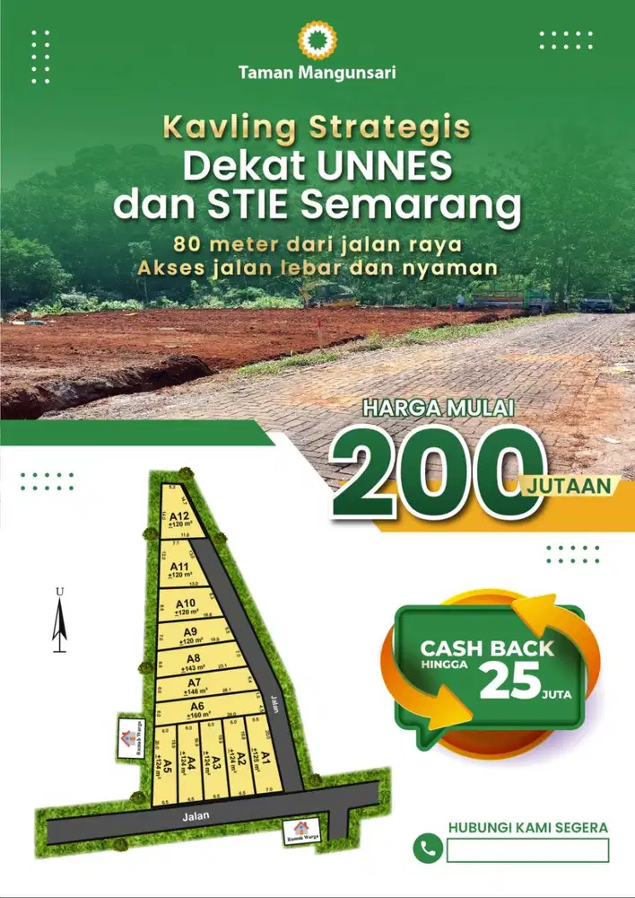 Tanah murah diskon 25 juta dekat unnes gunung pati semarang