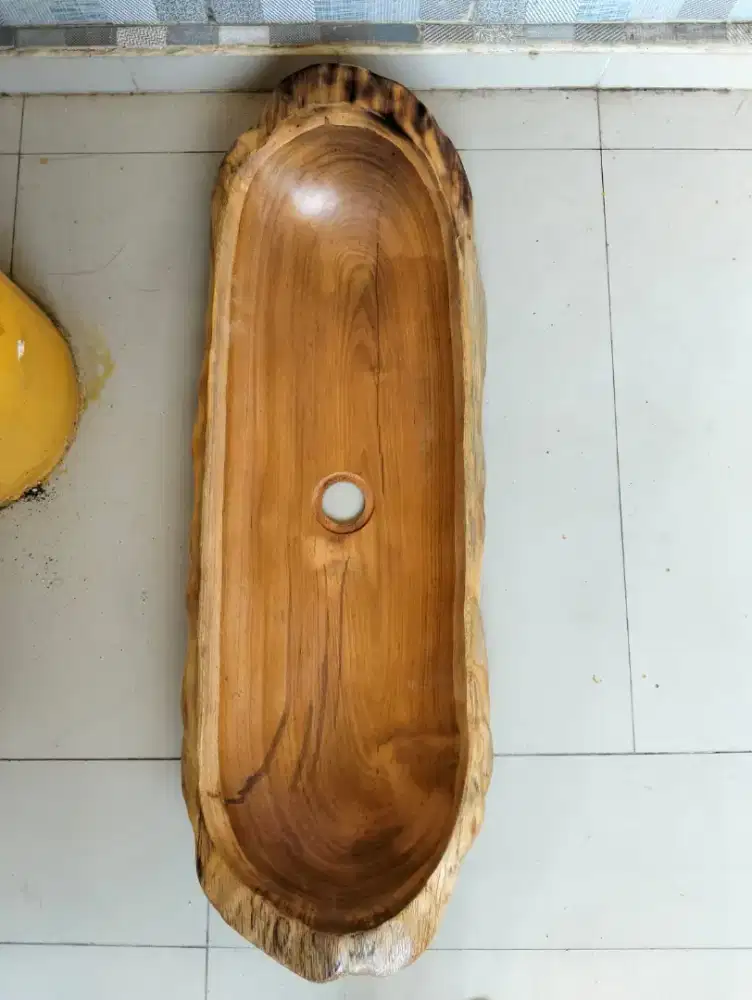 Wastafel kayu jati