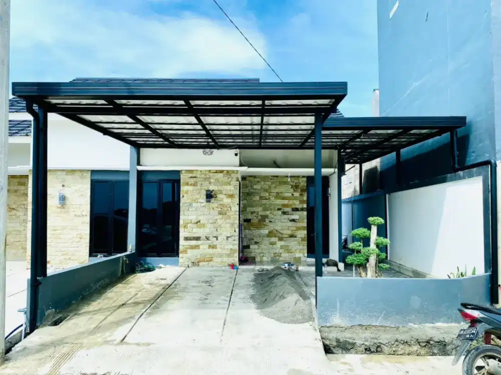 Kanopi baja ringan galvalum rangka baja ringan