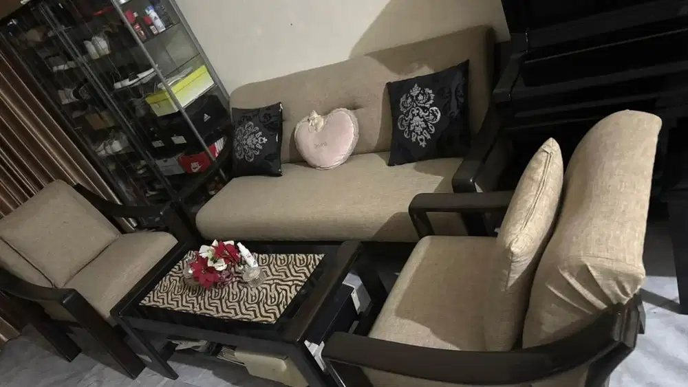 KURSI SOFA KAYU JATI dan MEJA