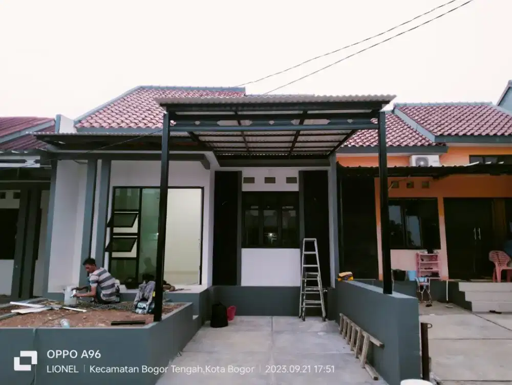 Kanopi rangka baja ringan galvalum