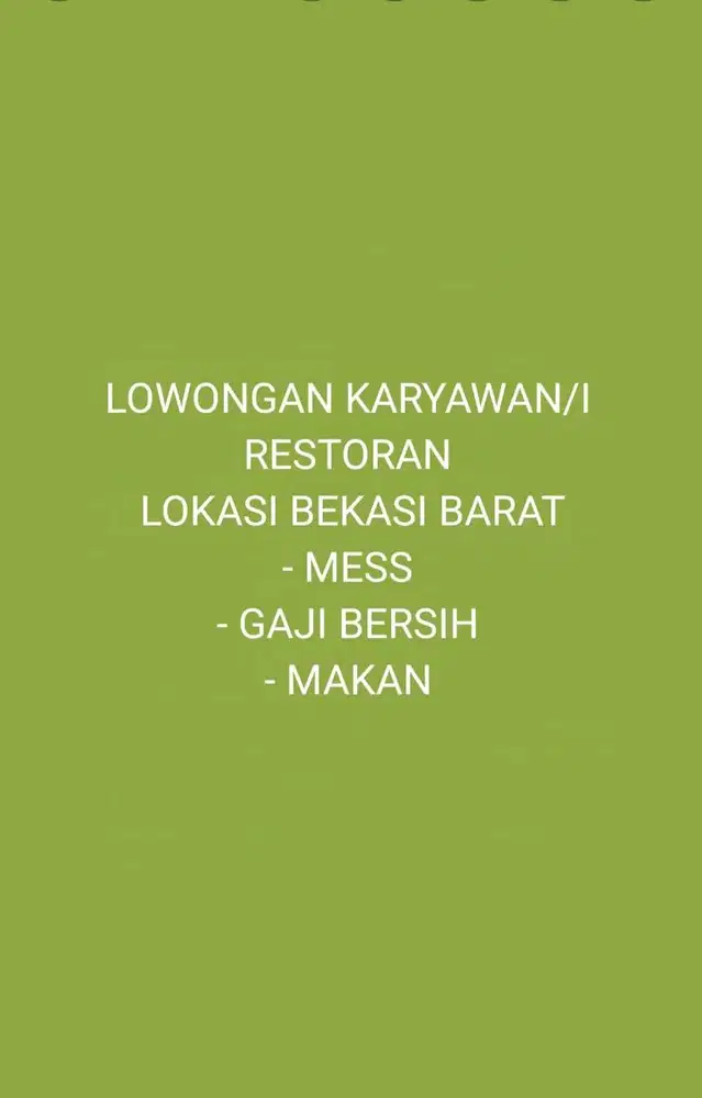 lowongan restoran rumahan