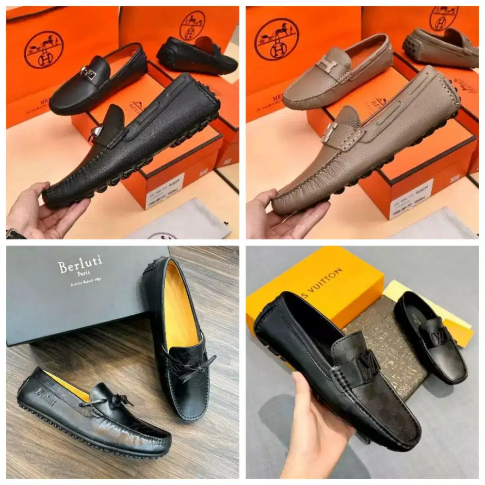 Sepatu Pria Loafers Branded lv hermes Men Fullset Box