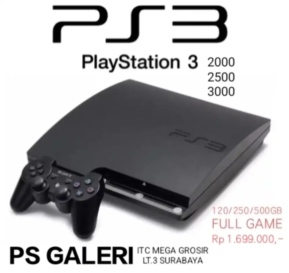 PS3 SLIM 120/500GB FULL GAME PROMO MERDEKA