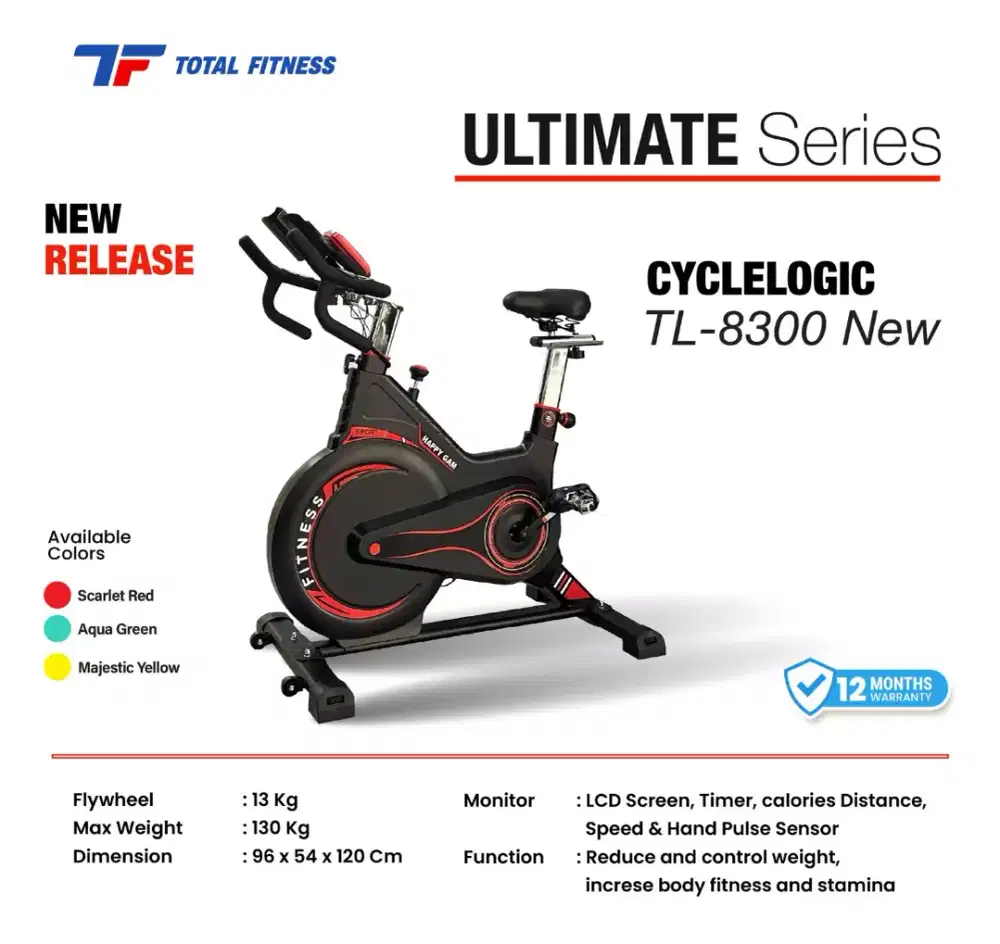 Alat fitnes sepeda SPinning bike 8300 tl