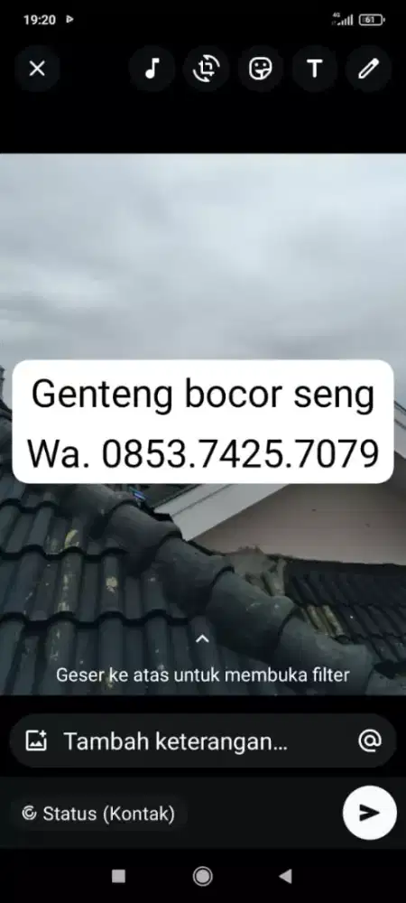 TUKANG Genteng Bocor Seng Lantai Dinding merembes atap Rumah