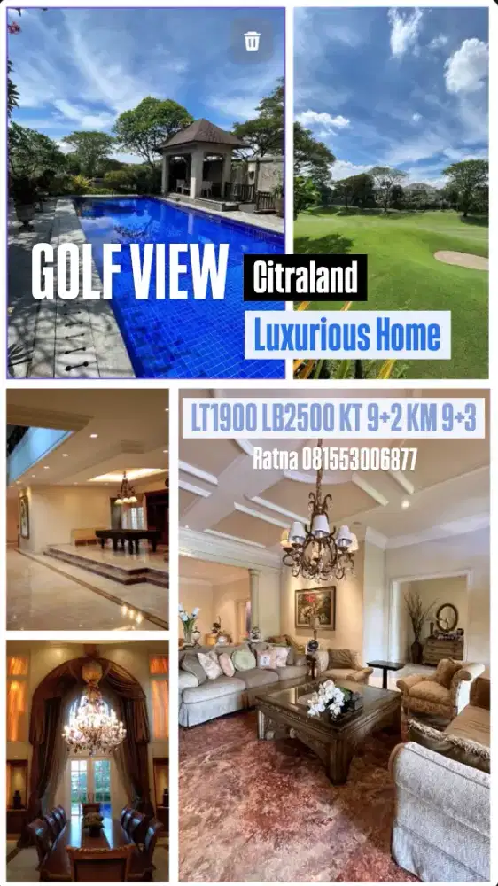 DIJUAL
SUPER SUPER LUXURIOUS GOLF VIEW  HOME CITRALAND