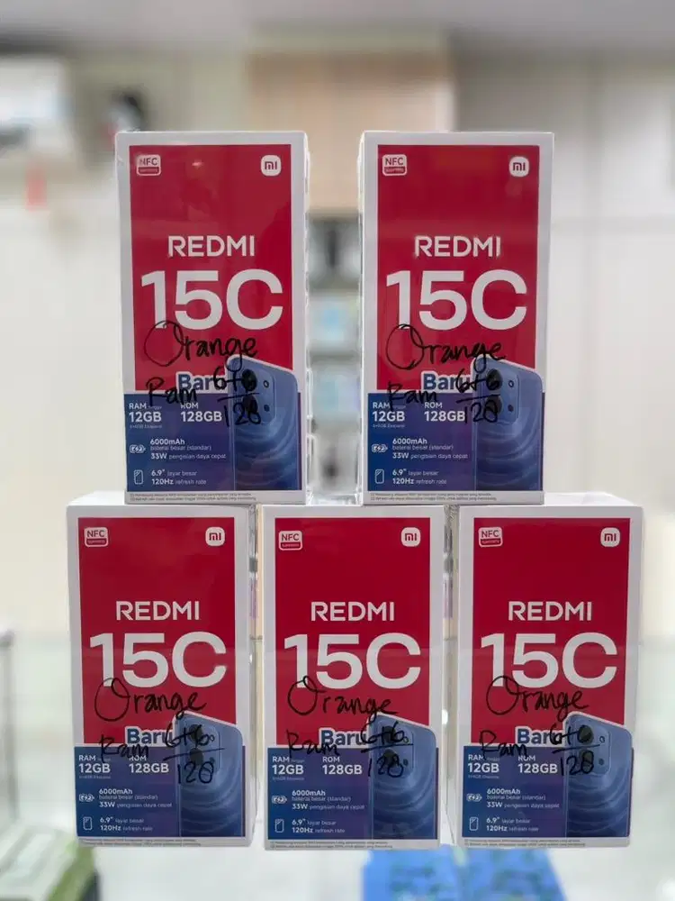 Baru...Xiaomi Redmi 15c Ram 6+6/128 Grs Resmi (Orange,Black,Blue,Green