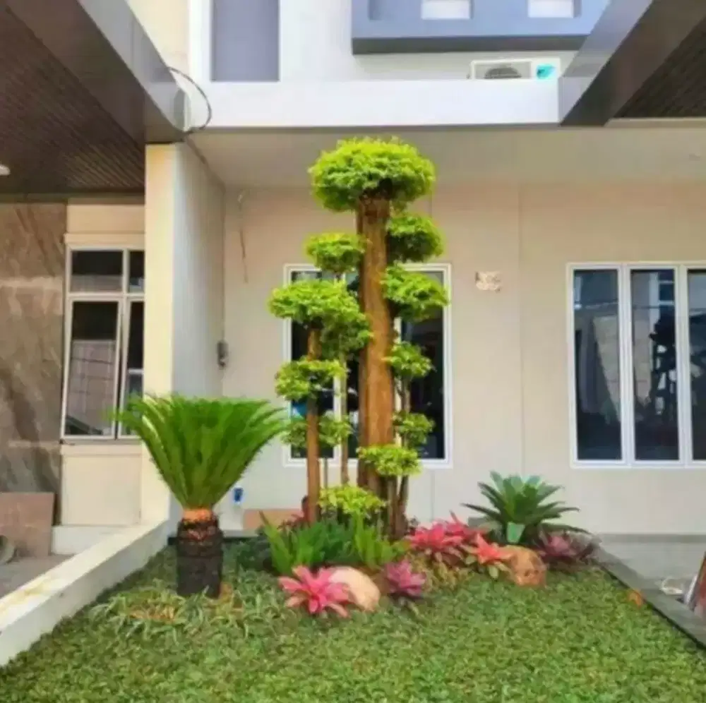 Menerima jasa pembuatan taman rumput minimalis