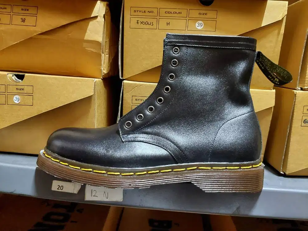 Sepatu Kulit Boots Pria Chunky Sole Sol Tebal