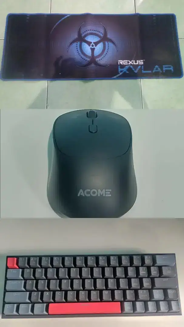 Sepaket Keyboard Mechanical+Mouse dan Mousepad